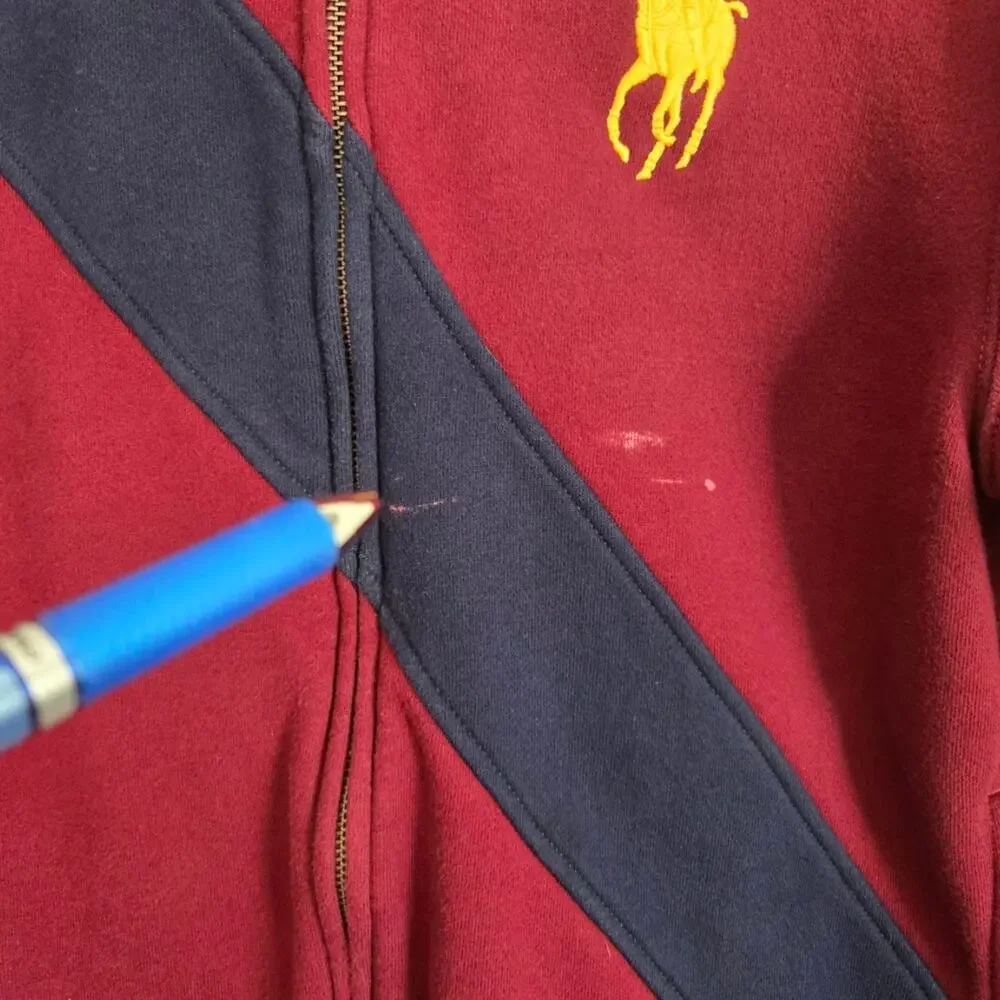Heritage Sportswear Preppy Casual Ralph Lauren Big Pony Full Zip Sweatshirt L